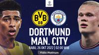 Link Live Streaming Liga Champions : Dortmund Vs Man City di Vidio, Rabu 26 Oktober 2022. (Sumber : dok. vidio.com)