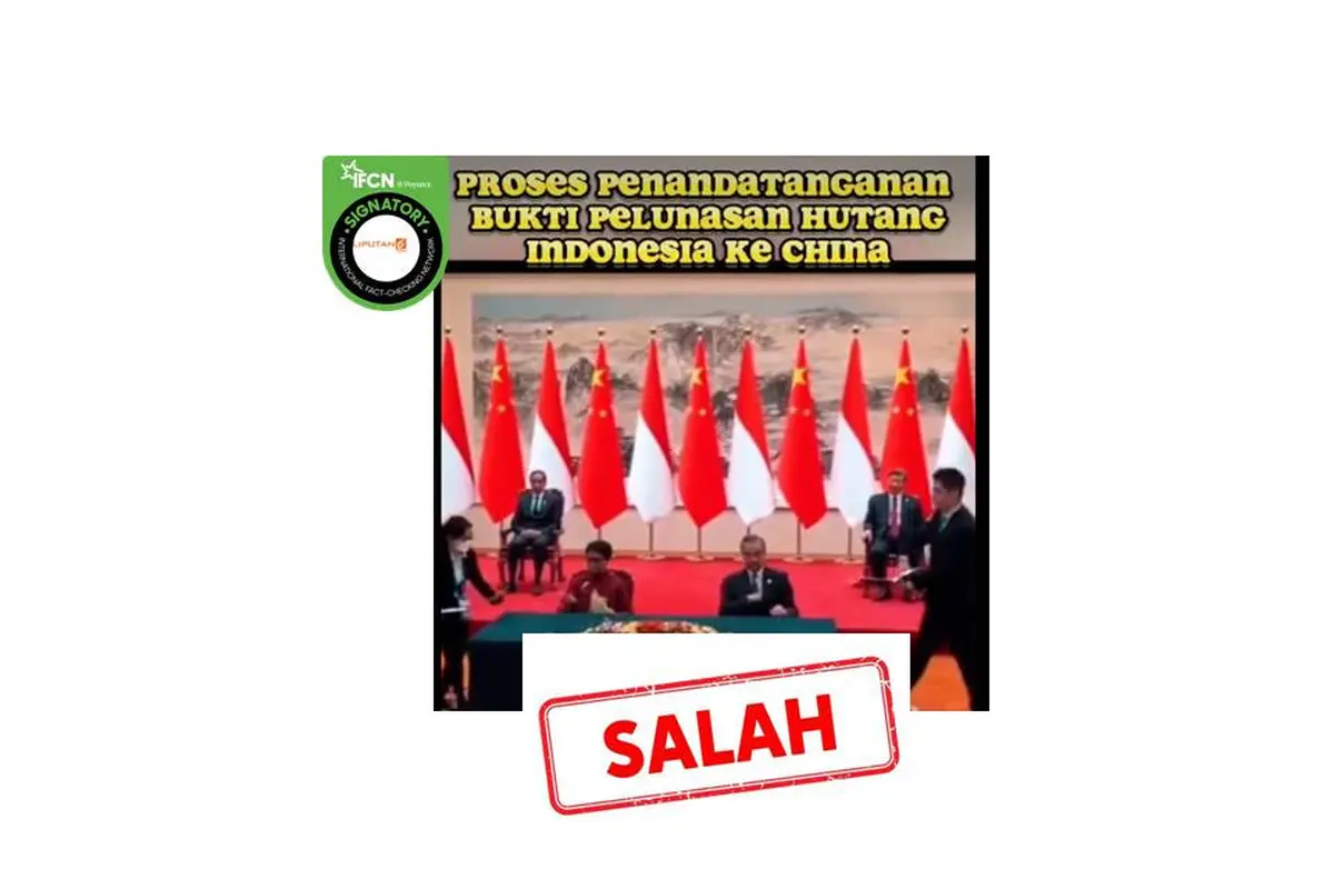 Cek fakta video pelunasan utang Indonesia ke China