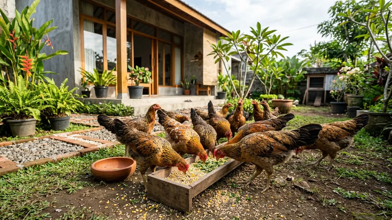 Pakan Ayam Kampung Umur 2 Bulan (AI Generated)