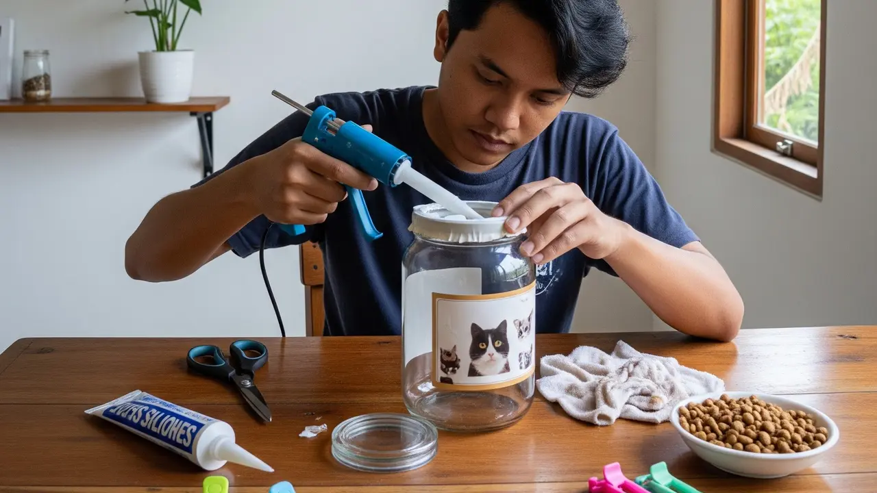 Toples untuk wadah makanan hewan peliharaan (Gemini AI)