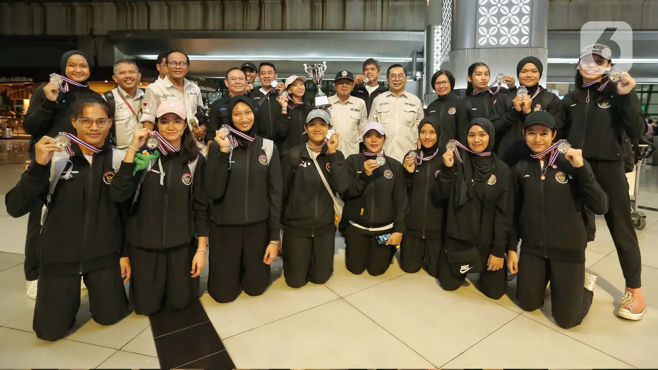 Tim Voli Putri Indonesia U-18 Tiba di Tanah Air Usai Raih Perak Princess Cup 2024