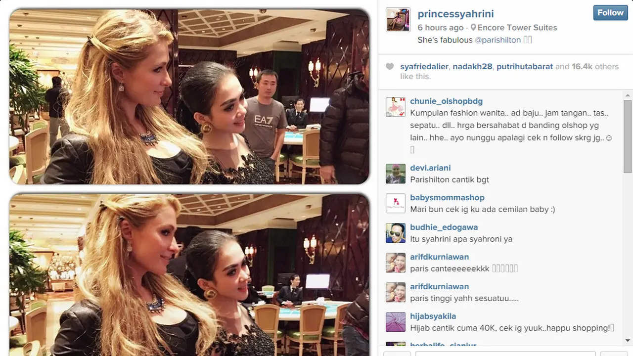 Syahrini dan Paris Hilton