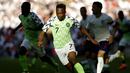 Jersey Nigeria untuk Piala Dunia 2018 terpilih sebagai yang terbaik dari 32 tim. Dalam jajak pendapat yang dilakukan Sky Sports, kaos Super Eagles meraih lebih dari 40.000 suara. (AFP/Ian Kington)