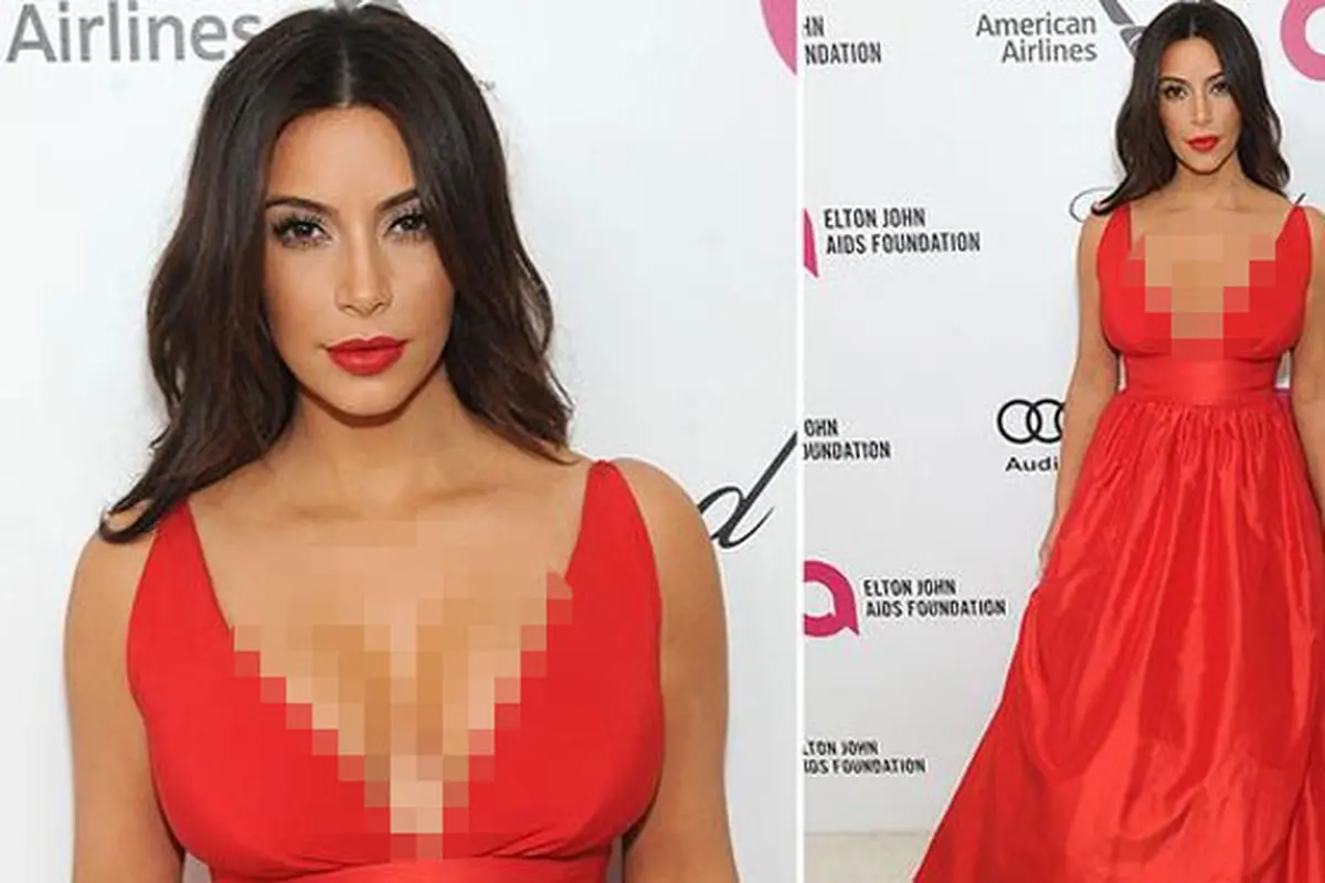 Kim Kardashian Hadiri Oscar 2014 Serba Merah