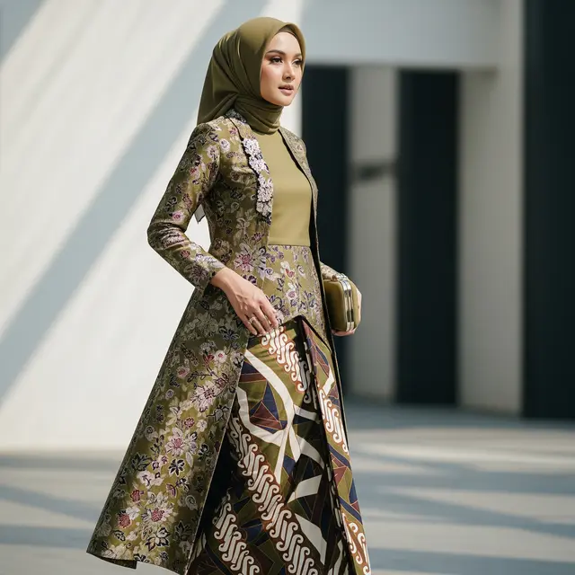 Gamis Batik Brokat Kekinian untuk Tren 2026 (Gemini AI)
