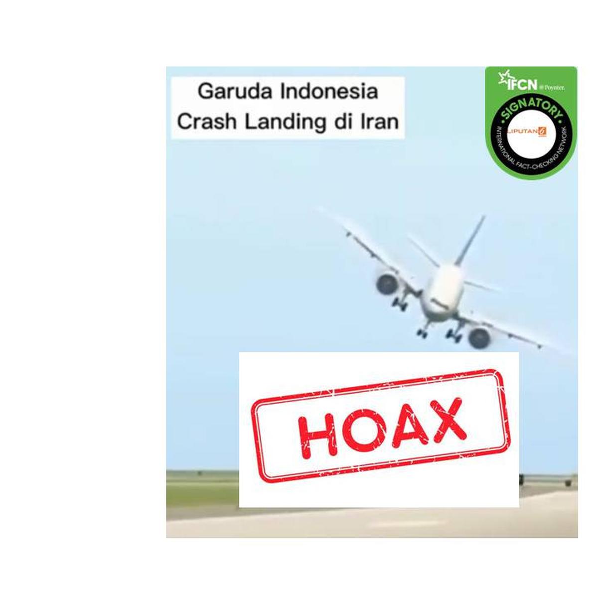 Crash landing indonesia iran garuda Video dari