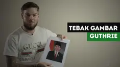 Reaksi marquee player Mitra Kukar, Danny Guthrie, saat melihat Jokowi dalam Tebak Gambar Challenge.