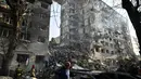 Serangan udara Rusia menghantam ibukota Ukraina, Kyiv, pada 17 Juni 2025. (Genya SAVILOV/AFP)