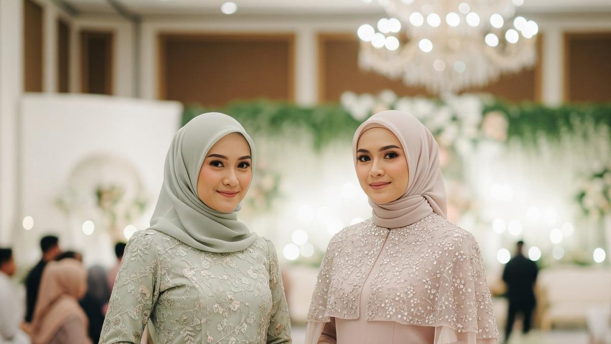 5 Gamis Brokat Pesta Pernikahan Terbaik 2025, Tampil Elegan, Glamour, dan Berkelas