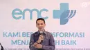 Direktur Utama PT Elang Medika Corpora (EMC) Andya Daniswara memberikan sambutan saat soft launching RS EMC di Sentul, Bogor, Jawa Barat, Sabtu (21/4). PT EMC meresmikan nama dan logo RS EMC. (Liputan6.com/Herman Zakharia)