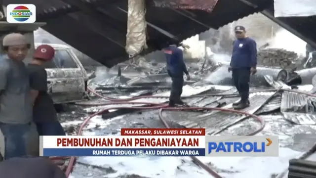 Seorang rumah pria yang diduga pelaku pembunuhan di Makassar, Sulawesi Selatan, dibakar keluarga korban yang kesal dengan aksi pelaku.