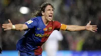 3. Carles Puyol – Mantan kapten Barcelona ini adalah salah satu bek tangguh pada masa nya. Permainan disiplin dan tak kenal kompromi membuat lini belakang Barca seperti benteng yang kokoh. (AFP/Philippe Desmazes)