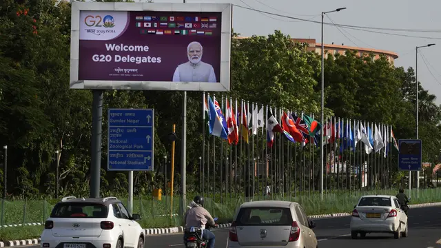 India Sambut Delegasi KTT G20 dengan Papan Reklame Bergambar Narendra Modi