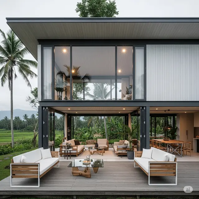 Minimalis Modern dengan Jendela Besar