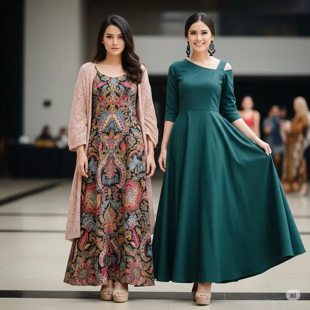 Inspirasi Styling Dress Batik A-Line Wanita. Foto: Gemini
