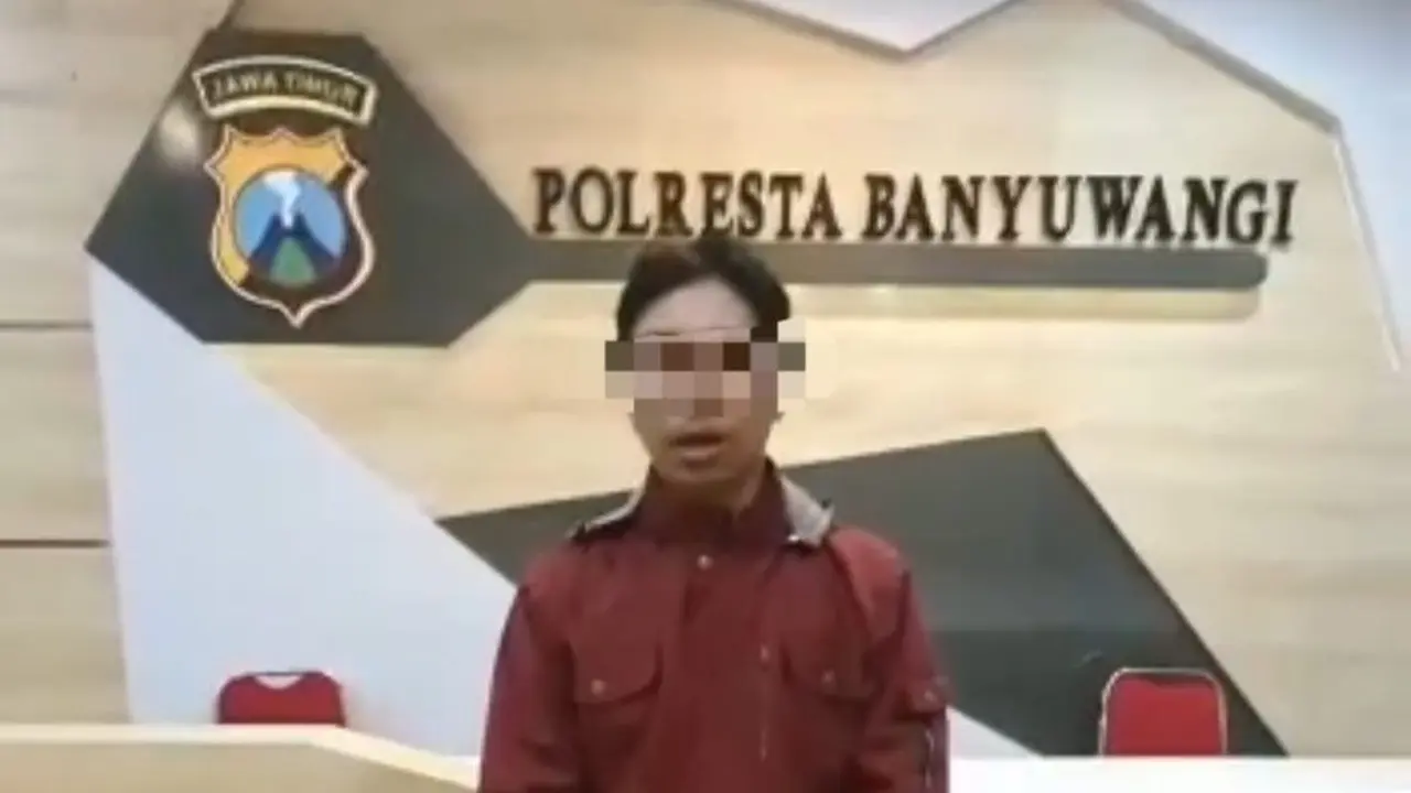 Pria penyebar informasi Hoax Diamankan polisi di Mapolresta Banyuwangi (Istimewa)