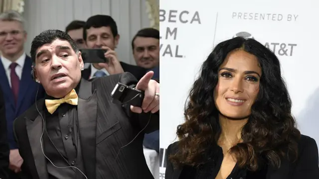 [Bintang] Salma Hayek dan Maradona