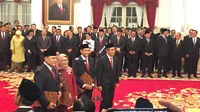 Pimpinan KPK periode 2019-2023 jelang pelantikan di Istana Negara, Jumat (20/12/2019). (Liputan6.com/ Lizsa Egeham)