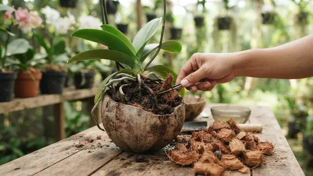 cara menanam anggrek dengan sabut kelapa
