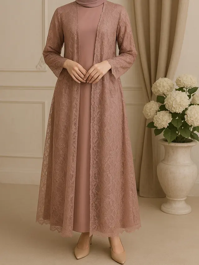 Model Gamis Modern Brokat yang Bikin Tampilan Lebih Berkelas