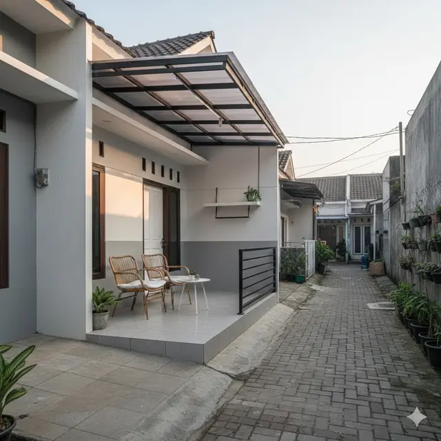 Model Teras Rumah di Gang Sempit