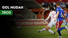 Isco berhasil mencetak gol mudah saat Spanyol berhadapan dengan Liechtenstein, Rabu (5/9/2017) dinihari WIB.
