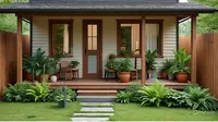 10 Ide Rumah Minimalis dengan Pagar dan Taman Kecil, Sentuhan Gaya Islami Bernuansa Hijau Menyegarkan