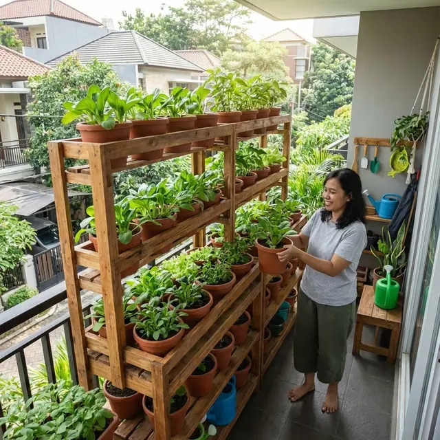 Desain Balkon Rumah yang Bisa Jadi Kebun Sayur Mini