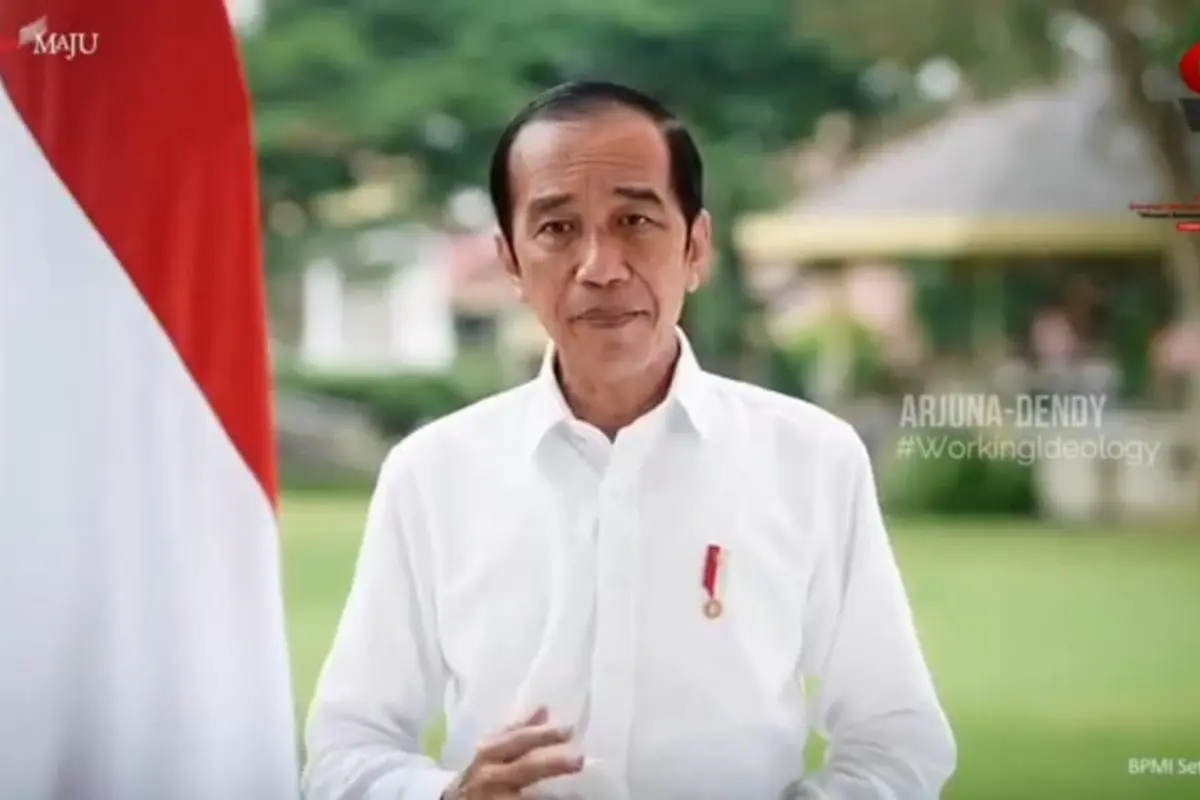 Presiden Jokowi menyampaikan nasihat dan sambutannya dalam perayaan HUT GMNI ke-67. (Istimewa)