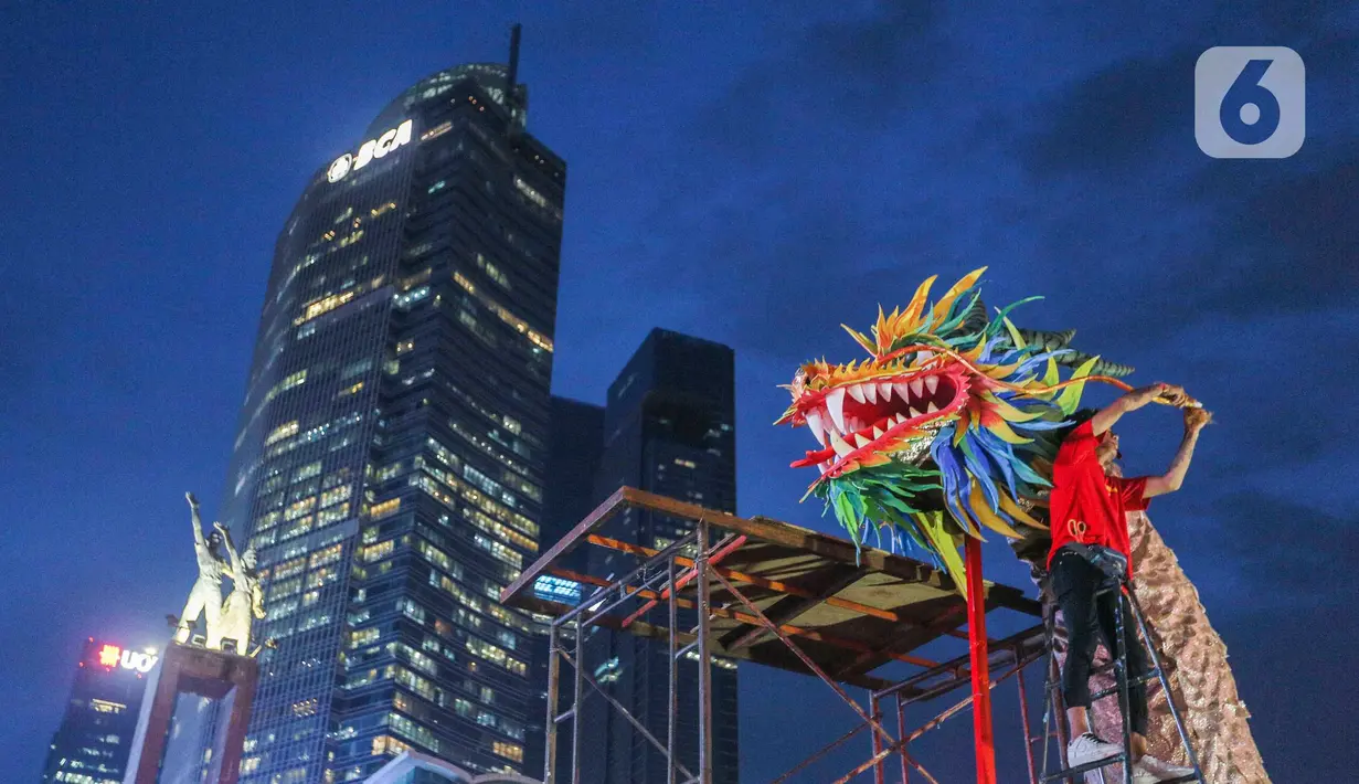Tahun 2024 menjadi tahun Naga Kayu dalam astrologi China. (Liputan6.com/Angga Yuniar)