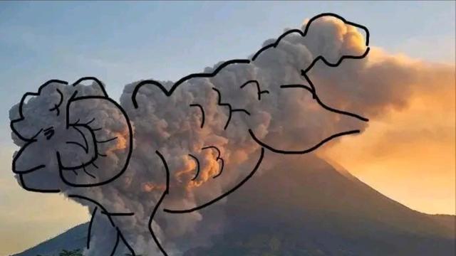 Lukisan Kartun Awan Panas Merapi