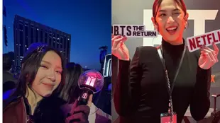 Keduanya bahkan terbang langsung ke Korea Selatan demi menyaksikan momen bersejarah yang telah lama dinantikan tersebut. [@tiaraandini/@agthpricilla].