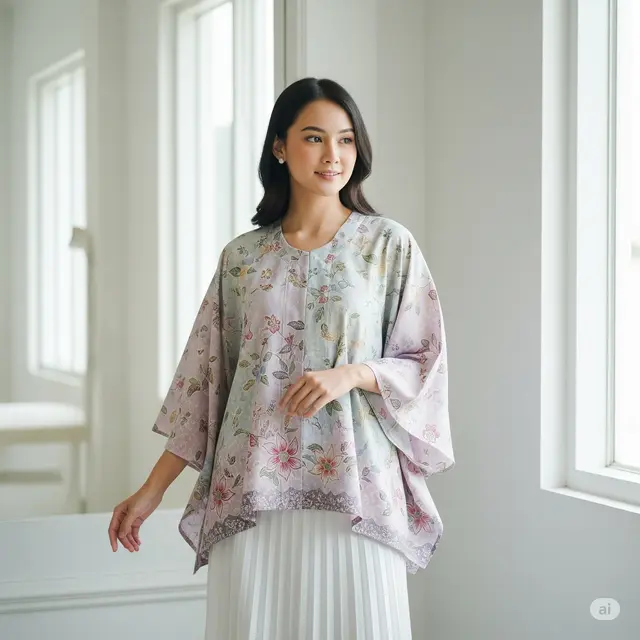 Model Blouse Batik Oversize Wanita Kekinian