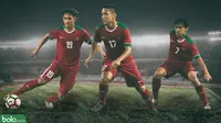 Timnas Indonesia Hanis Saghara, M Luthfi, Syahrian Abimanyu (Bola.com/Adreanus Titus)