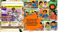 Penelusuran klaim link memeriksa penerima bantuan pendidikan untuk anak sekolah.