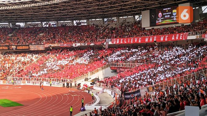 Persija Vs Persib The Jakmania Peragakan Koreografi Keep The Faith Bola Liputan6 Com