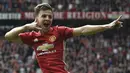 Josh Harrop merupakan jebolan akademi Manchester United yang dipromosikan ke skuat utama pada musim 2016/2017. Ia berhasil mencetak gol perdananya saat menghadapi Crystal Palace di Liga Inggris. Sayang, itu merupakan satu-satunya gol dan pertandingan yang ia mainkan untuk Setan Merah sebelum dilego ke Preston North End. (AFP/Oli Scarff)