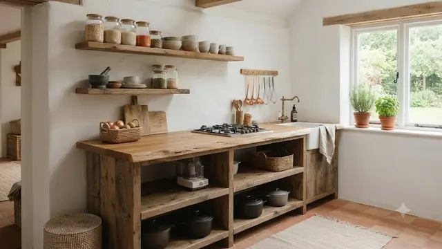 Desain Rustic dengan Sentuhan Kayu Alami (AI Generated)