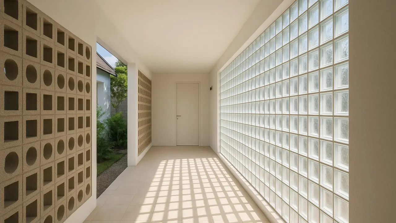 Model Rumah Minimalis Kombinasi Roster dan Glass Block (Foto: ChatGPT)