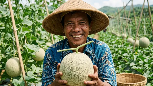 Ilustrasi cara merawat tanaman melon