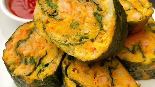 Resep udang selimut bayam kukus (MPASI 1tahun+). (dok. Cookpad @bunda_istie1)