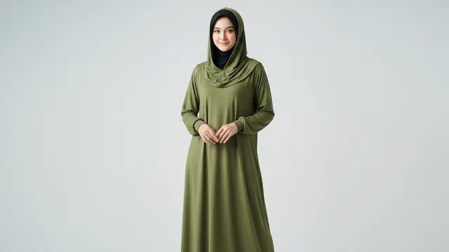 Gamis Hoodie Syar’i Tanpa Resleting Depan