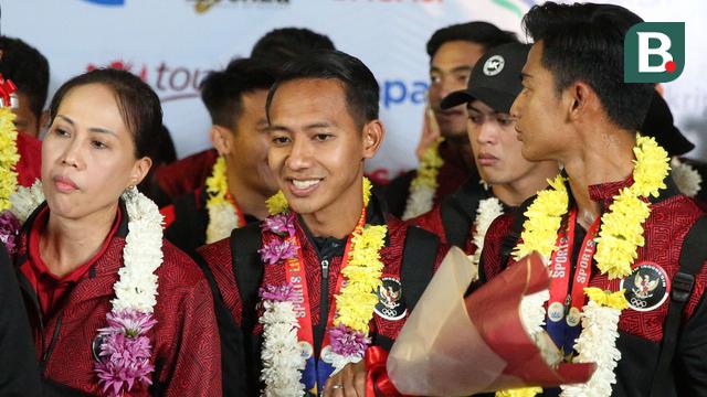 Skuad Timnas Indonesia U-22 Tiba di Bandara Soekarno Hatta