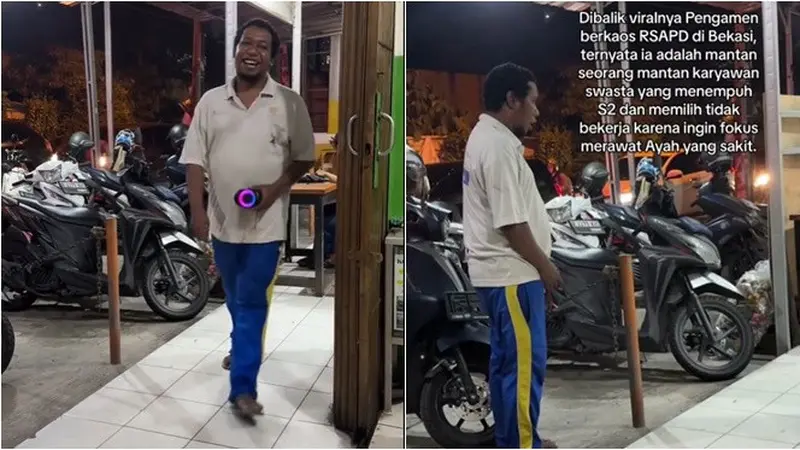 Kisah Pengamen Viral Kaus RSPAD Bersuara Merdu, Kuliah S2 Sambil Rawat Ayah Sakit