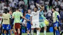 Real Madrid sukses meraih kemenangan perdana di Liga Champions 2025-2026 usai membungkam Marseille dengan skor 2-1. (Oscar DEL POZO/AFP)