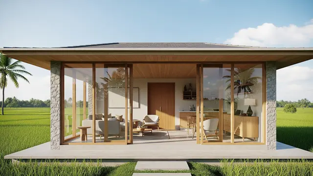 12 Inspirasi Rumah Desa dengan Jendela Lebar, Desain Modern Menyatu dengan Alam