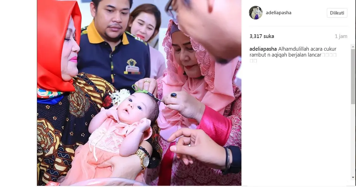 Pasha Ungu gelar aqiqah dan potong rambut Princess Kayla Mutiara Pasha (Foto: Instagram)