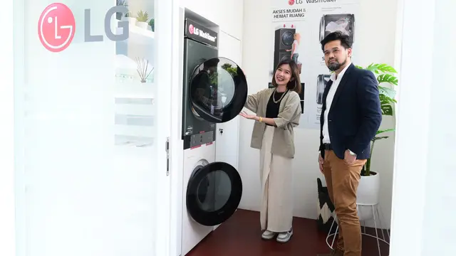 mesin cuci dan pengering pakaian berbasis AI bernama LG WashTower