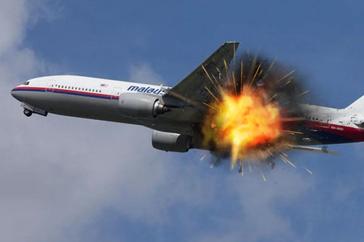 Ilustrasi MH17 terbakar