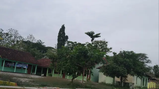 Penampakan SD Negeri 2 Tambakromo tanpa adanya pagar yang mengelilingi (Liputan6.com/Ahmad Adirin)